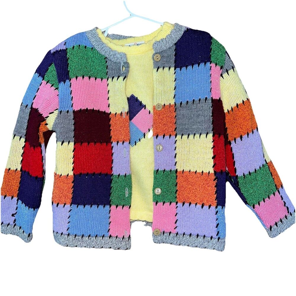 b.t. Kids Colorful Patch Sweater With Shirt Set 4T